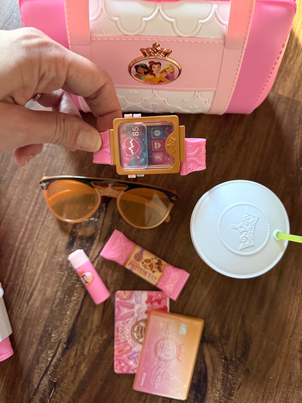 Kids Pink Princess Play Purse and Backpack Set - Picture 6 of 7